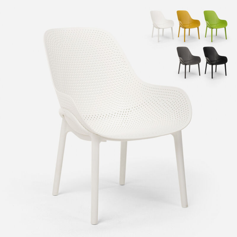 

Sillas de diseño moderno para cocina y bar en polipropileno Majestic | Blanco