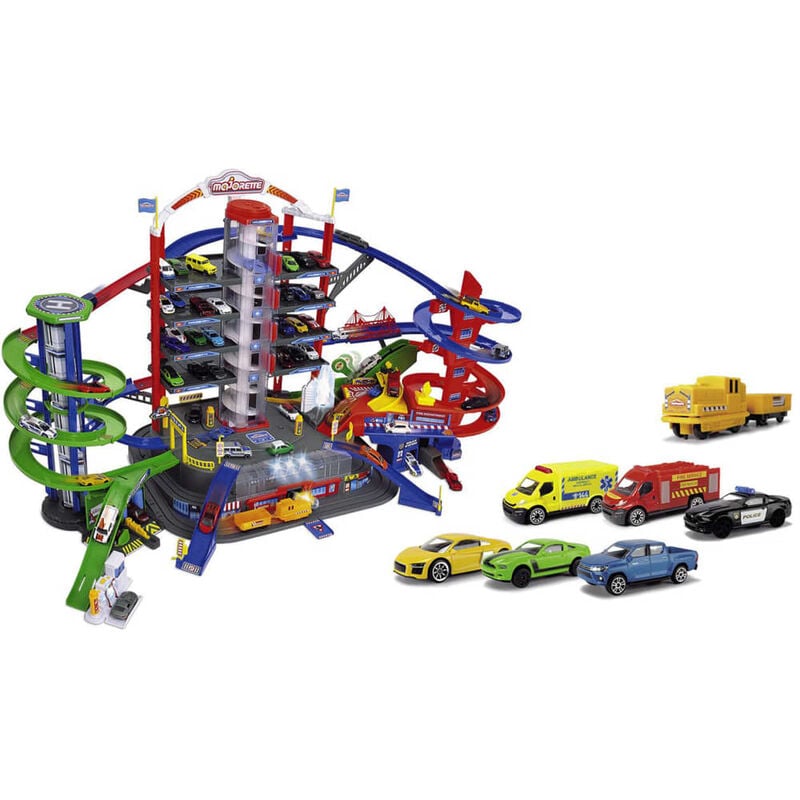 

Juego degarage con 5 coches de juguete moldeado Super City - Majorette