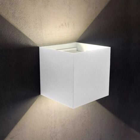 MAKA Applique Cubo LED 12W Faro Faretto Doppia Luce IP65 per Parete e Muro - 3000k