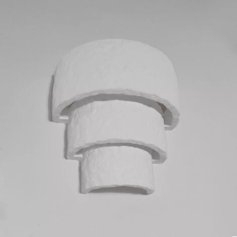 MAKA - Applique in gesso verniciabile effetto pietra, lampada da parete moderna E14, personalizzabile per interni, design elegante e facile da installare
