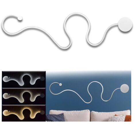 MAKA Applique LED Moderno Curvo 28W Dimmerabile 3000K-6500K, Illuminazione Regolabile per Ambienti Interni