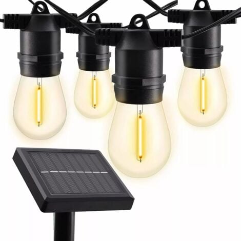 MAKA Catena Luminosa Esterno Solare 5m, 10 Lampadine LED, IP65, Sensore Crepuscolare, 4 Modalità, Impermeabile e Infrangibile per Giardini, Patio, Terrazze