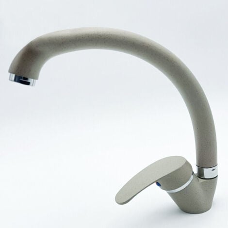 MAKA Miscelatore Rubinetto Canna Curva Beige per Cucina