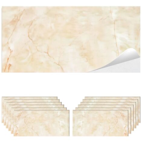MAKA Piastrelle Adesive in PVC Impermeabili Effetto Marmo per Interni, Rinnova Cucina e Bagno, Facile Applicazione, Resistente all'Acqua e allo Sporco, Design Moderno ed Elegante - marmo chiaro