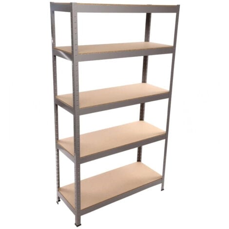 MAKA Scaffale Metallico e Legno a 5 Ripiani per Garage e Ambienti Industriali, Misure 180x90x40cm, Robusto e Versatile con Capacità di Carico Fino a 875kg