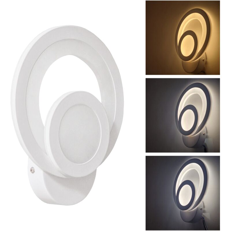 Applique led da Parete Interno Molto Luminose, Lampada da Muro per Camera da Letto, Bagno, Soggiorno, Cambio Temperatura (3000K-4000K-6500K), 220