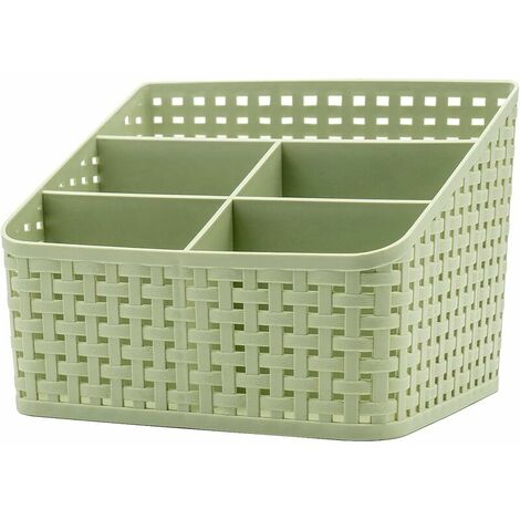 Make Top Storage Basket Cosmetic Storage Storage Rack with Bottom Compartment with Multifunctional Storage Table with 5 Compartment False Ceiling Home Kitchen Green