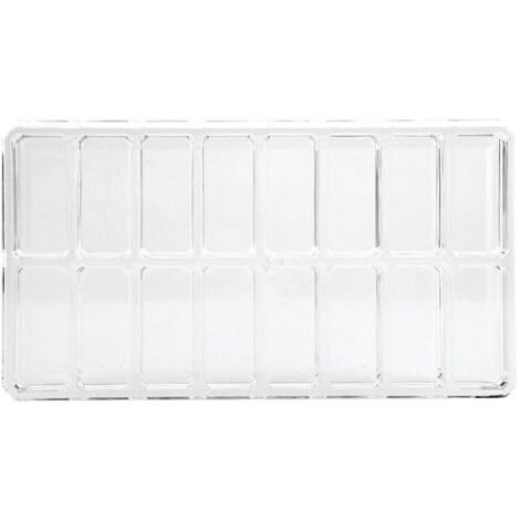 Make-up-Organizer aus transparentem Acryl – Aufbewahrungsbox mit 16 Fächern für Puder, Rouge und Pinsel – Maße: 22 x 12 x 2,5 cm