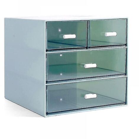 Make-up-Organizer, Schreibtisch-Organizer mit 4 Schubladen, blau