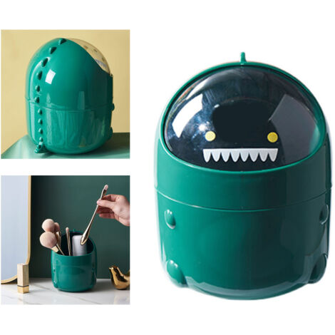 Make-up-Pinselhalter-Organizer, Kunststoff, Dinosaurier-Design, Klappdeckel, multifunktional