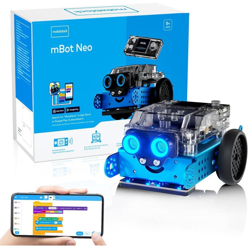 Makeblock mBot 2 Robot Programmable Compatible avec Scratch et Python Robot de Codage pour Enfants Support WiFi, IoT, Technologie AI,Robot en Voiture