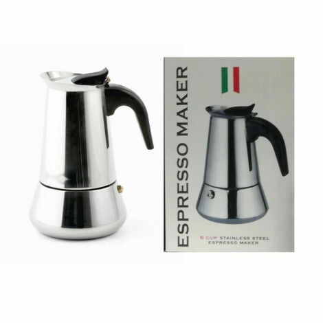 Maker Caffects Moka Macchinetta Caffè 6 Tazziaio Inox