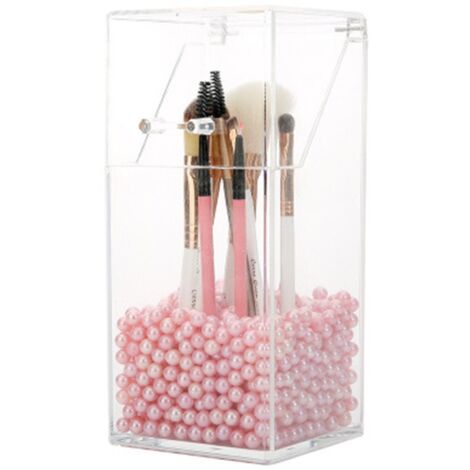 Makeup Brush Holders Multipurpose Acrylic Makeup Storage Box for Bathroom Vanity Countertop Quadrate