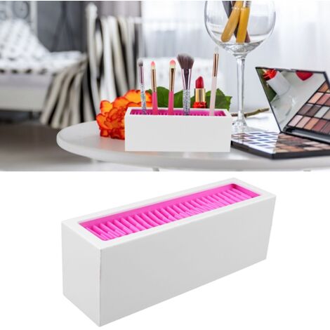 [Makeup Case] Boîte de Rangement Cosmétique Silicone et ABS Grande Capacité 18.5x6.5x5.5cm Organisateur de Voyage Rose Rouge