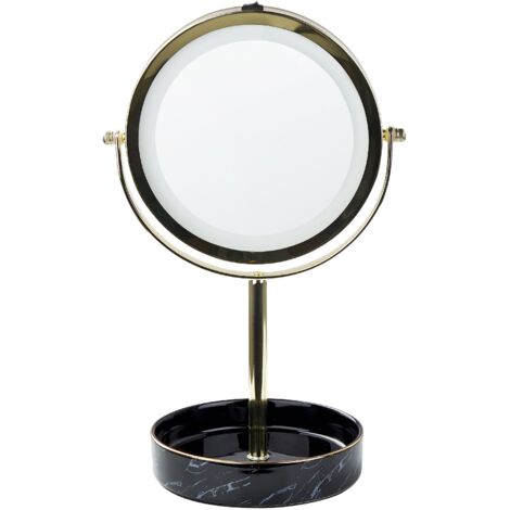 Makeup Mirror LED SAVOIE Black/ Gold