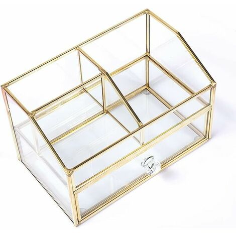 Makeup Organizer, Glass, for Palette Brushes, Foundation, Nail Polish, Hairpins, Ideal for Sink and Bathroom