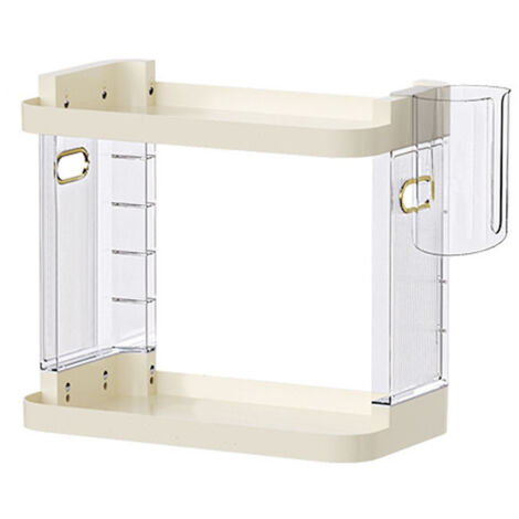 Makeup Perfume Organizer Shelf Exquisite Easy To Install Cosmetics Storage Rack for Dresser Countertop Bathroom 2 Tier 40x22x35cm