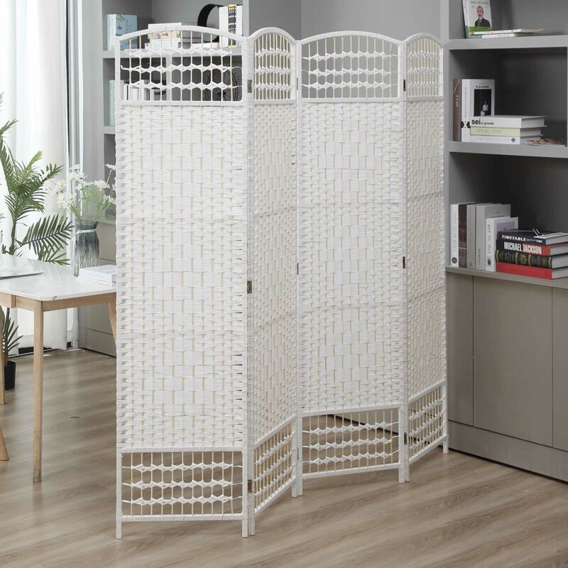 Paravent / Séparateur de pièce Papier - Blanc avec Ouvertures - Makika