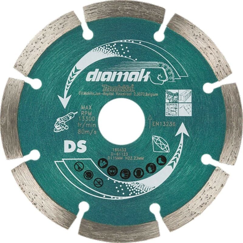 Diamak D-61145 seg Diamond Cutting Disc 230 x 22.23mm 9 Blade - Makita