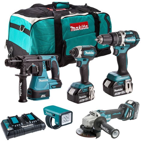 Makita 18V Brushless 5 Piece Cordless Kit 3 x 5.0Ah Batteries & Charger T4TKIT-832:18V