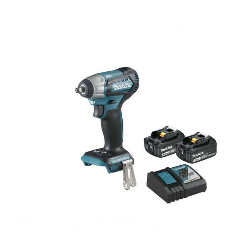 Image of Makita - 18V bürstenloser Schlagbolzen - 2 Batterien BL1830B 3.0Ah - 1 Schnellladegerät DC18RC DTW180RFJ