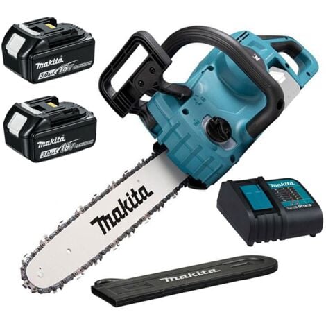Makita 18v Cordless Chainsaw Brushless 350mm 35cm Cutting Guard + x2 3.0AH Kit