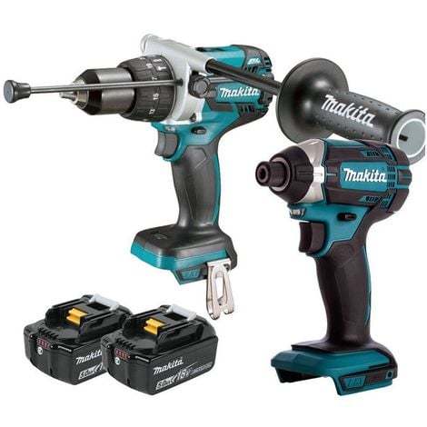 Makita 18V Cordless Combi Drill & Impact Driver With 2 x 5Ah Batteries:18V