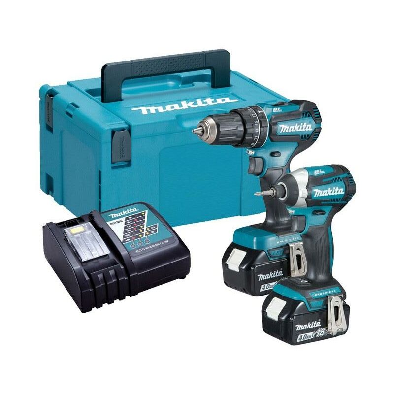 Makita - 18v DLX2283MJ Brushless Kit DHP485 Hammer Drill DTD153 Impact Driver 4ah