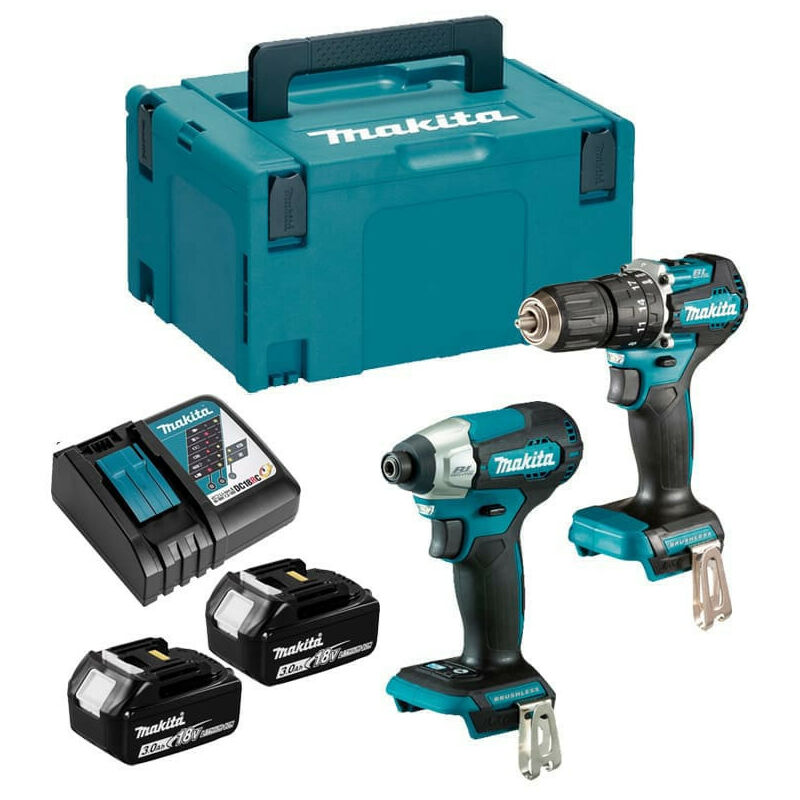 Makita - Combopack 2 outils 18V Li-Ion (2x3,0 Ah) perceuse DHP487 visseuse à chocs DTD157 DLX2414JX4