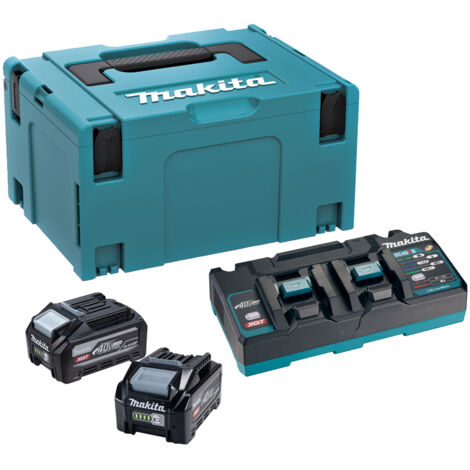 Makita 1911E7-9 40v XGT Power Source Kit - 2 x BL4040F Batteries & Twin Charger in Makpac Case