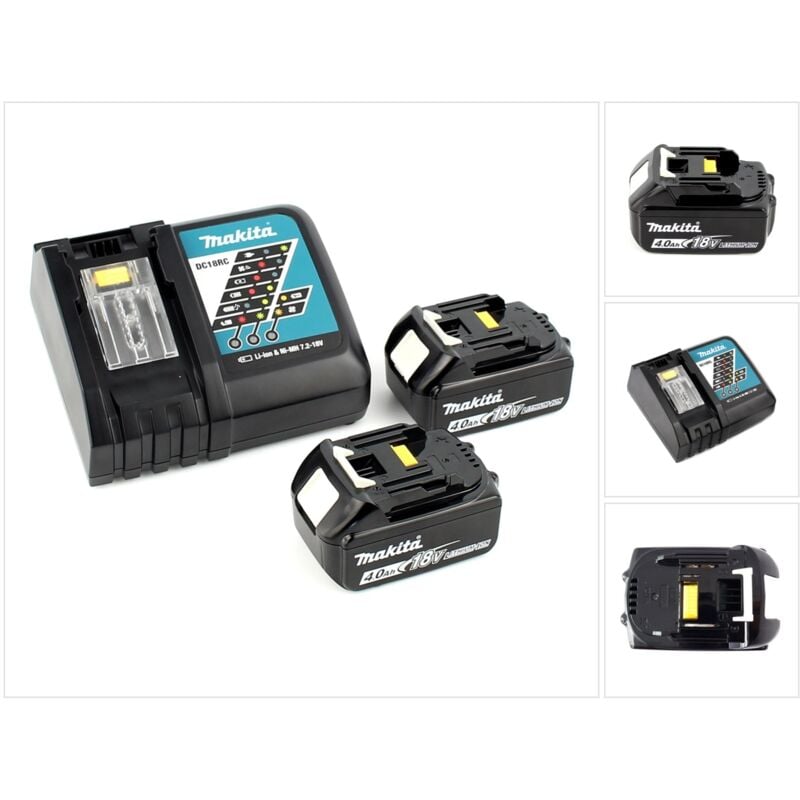 197490-7 Kit de source d'énergie Li 18V 2 x 4Ah + DC18RC Chargeur - Makita