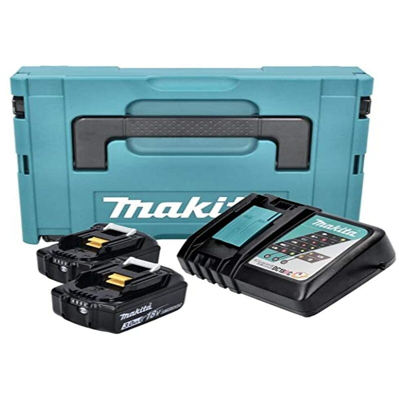Makita 197952-5 Power Source Kit con 2Â.Batterie Agli Ioni Litio, 18Â.Volt, 3.0Â.Ah 197952Â.Â.5, 0 W, 230 V, Tã¼Rkisschwarz