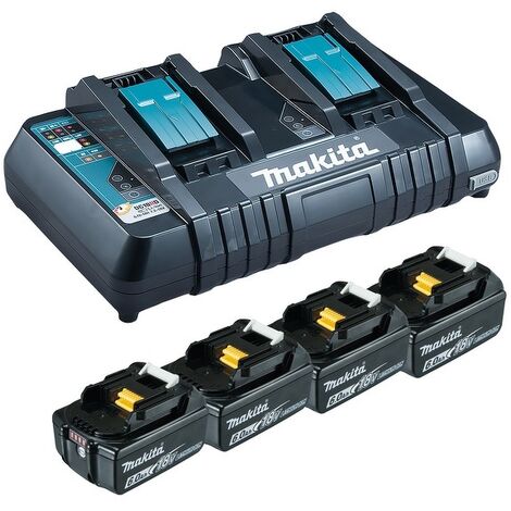 Makita 199485-6 - de batterie 18V Li-ion - 4 batteries 6,0 ah - + chargeur