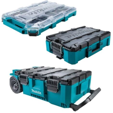 Makita 3 Piece MAKTRAK Rolling Tool Chest, Medium Box & Medium Organiser Set