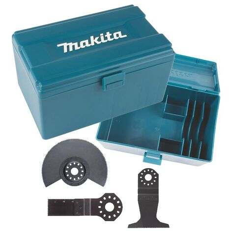 main image of "Makita 3PC BIM Multi Tool Set 100mm Segment Saw Blade 30mm 65mm Plunge Cut Case"