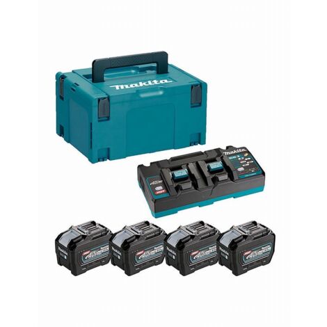 Makita 40V Li-ion MAX Juego de 4 baterías 8.0Ah - Cargador - Mbox - 191U42-2
