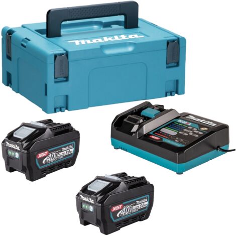 Makita 40V Li-ion MAX Set mit 2 5,0-Ah-Akkus – Ladegerät – Mbox – 191V35-5