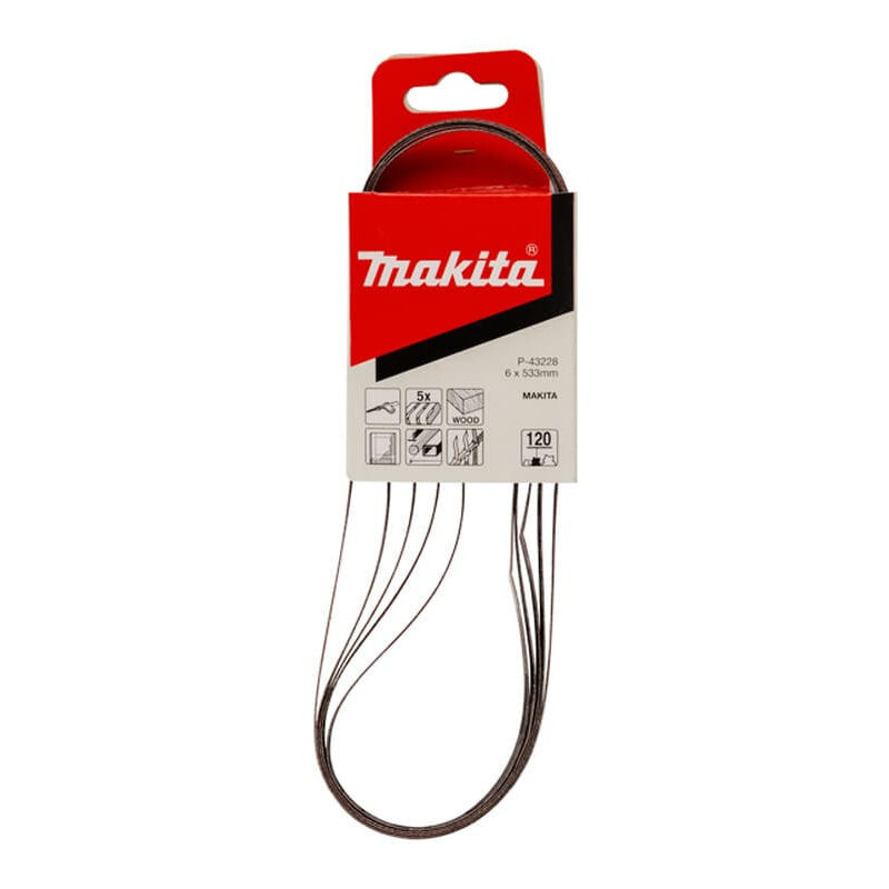 MAKITA Bande Abrasive Bois/m&eacute;tal 6x533mm G120 (X5)  P-43228