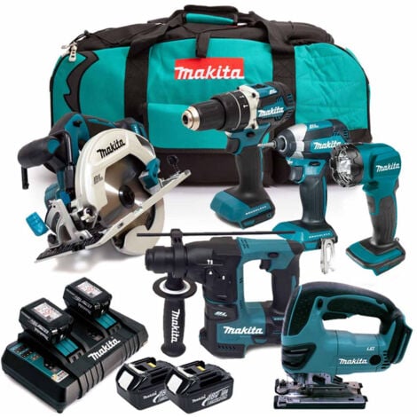 Makita 6 Piece Cordless Kit 4 x 3.0AMP Li-ion Batteries