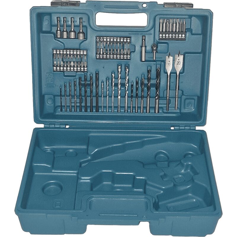 821632-8 Moulded Case for HP457 18V Cordless Hammer Driver Drill - Case Only & 74 pcs. of Accessories - Makita