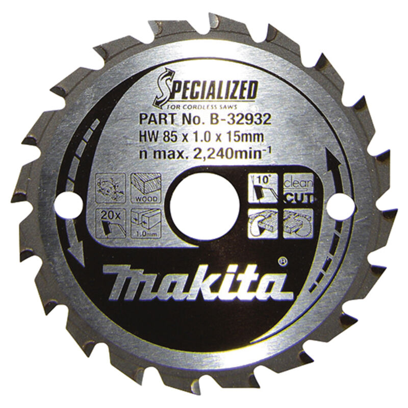 Lama per sega circolare Makita, SPECIALIZED TCT TCT - 85 x 15 mm - 20 T - legno