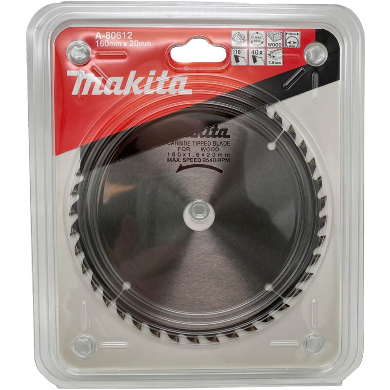 Makita - A-80612 Lame De Scie Circulaire Widia tct 160x20mm 40T bois