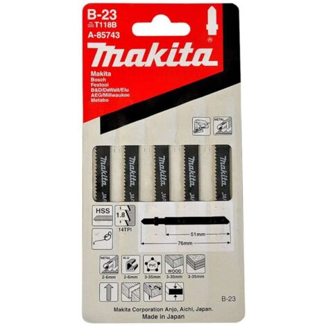 Makita A-85743 Lama per seghetto alternativo B-23 5 pz.