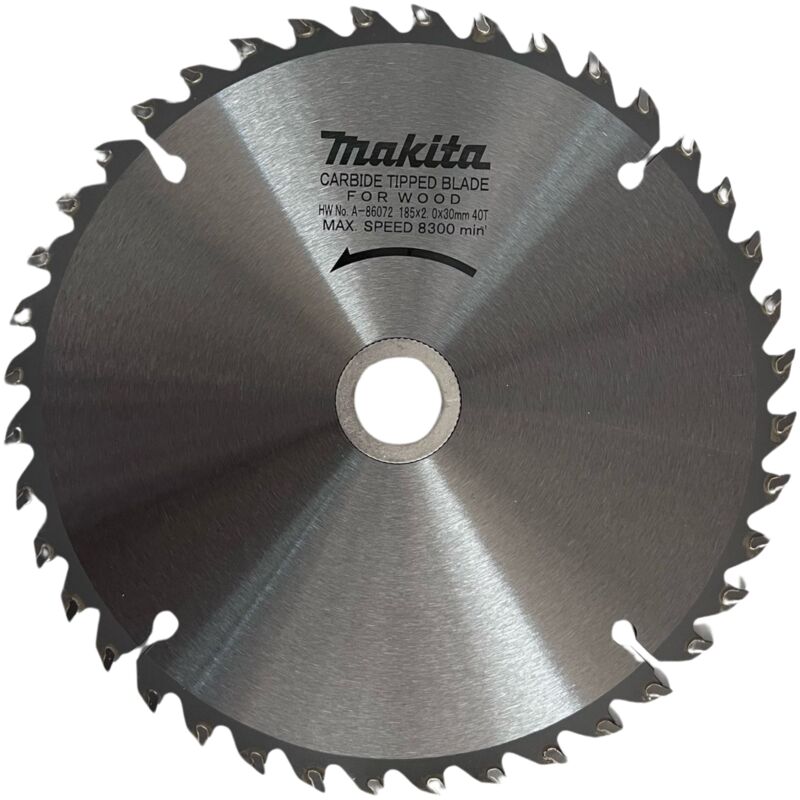 Image of A-86072 TCT-Kreissägeblatt 185 x 2 x 20 mm, 40 Zähne, 25° - Makita