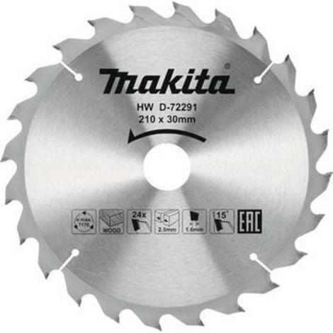 Makita Accesorios - Hoja de sierra para madera 210x30 mm, 24 dientes D-72291