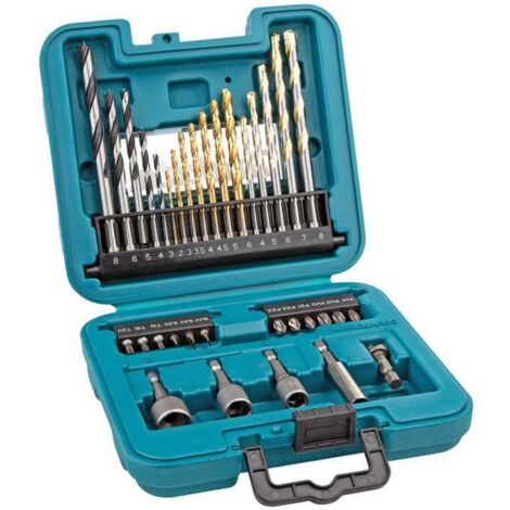 Makita Accesorios - Juego de 34 piezas de puntas, taladros y vasos. B-68498