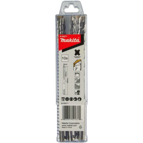 Makita Accesorios - Juego de brocas para mampostería SDS Plus 6x160 mm, 10 piezas B-59271