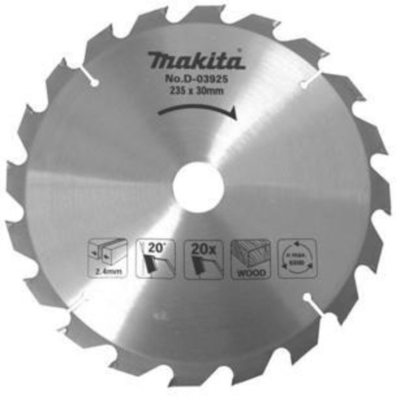 D-03333 Lame De Scie Circulaire Standard tct 165x20mm 24T Bois - Makita