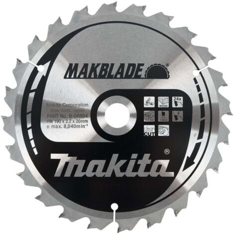 Makita Accessoires - Lame de scie circulaire à bois 190x20 mm, 24 dents B-08894