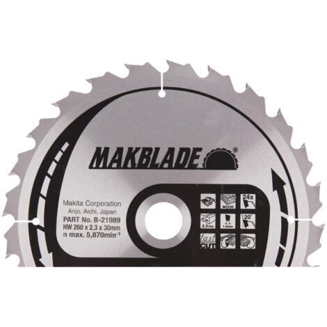 Makita Accessoires - Lame de scie circulaire à bois 260x30 mm, 24 dents B-21989